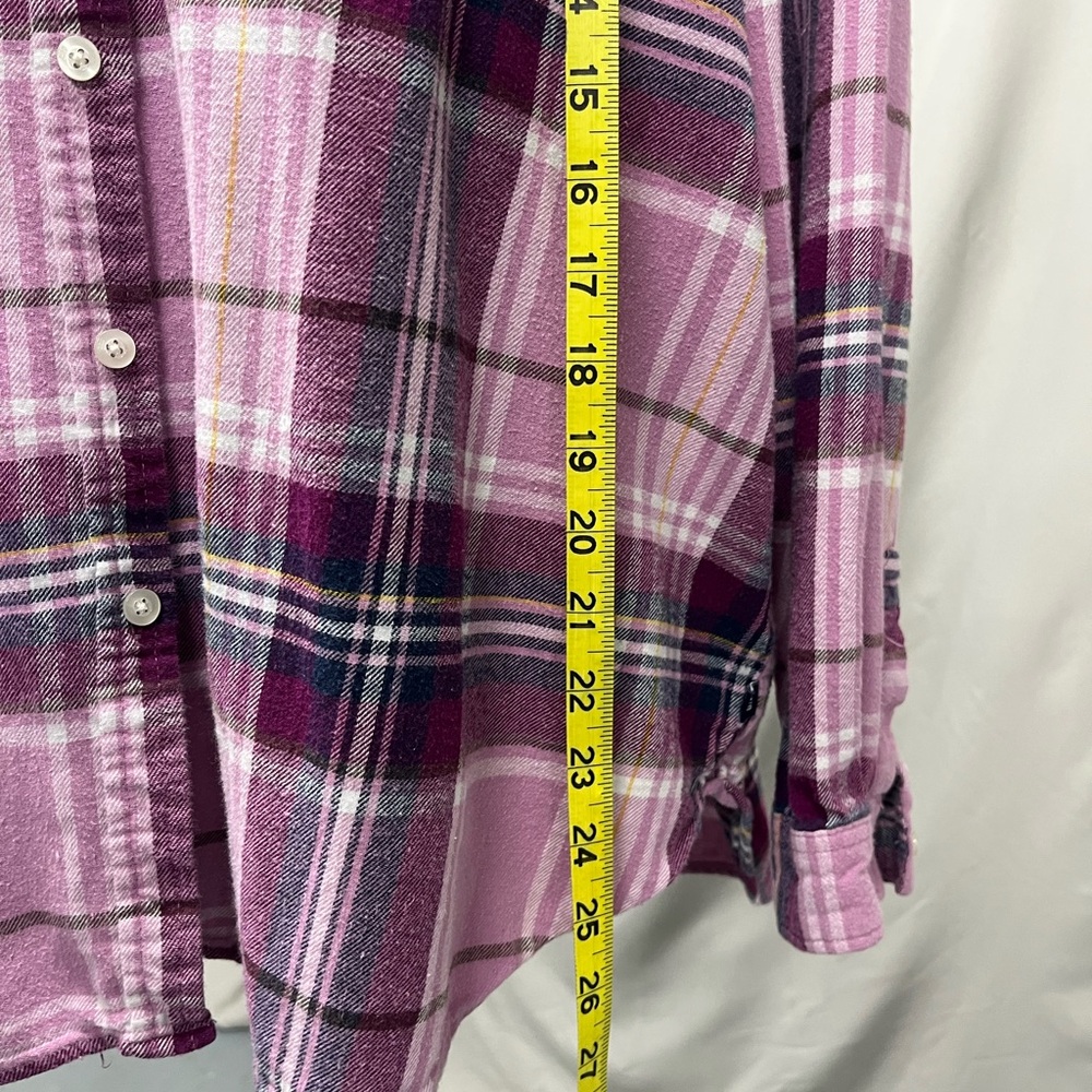 Gap Purple Plaid Flannel Button-Up Shirt XXL - Picture 5 of 7